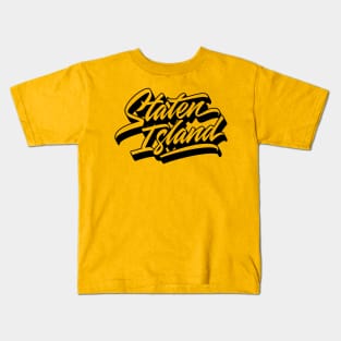 Staten Island custom made calligraphic logo lettering Kids T-Shirt